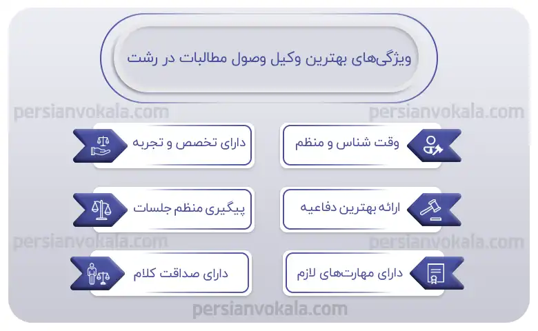 اینفوگرافیک بهترین وکیل وصول مطالبات در رشت